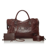 Balenciaga Motocross Classic City Lambskin Leather Satchel 29246 interior view