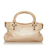 Balenciaga Motocross Classic City Lambskin Leather Satchel 29309 angle view