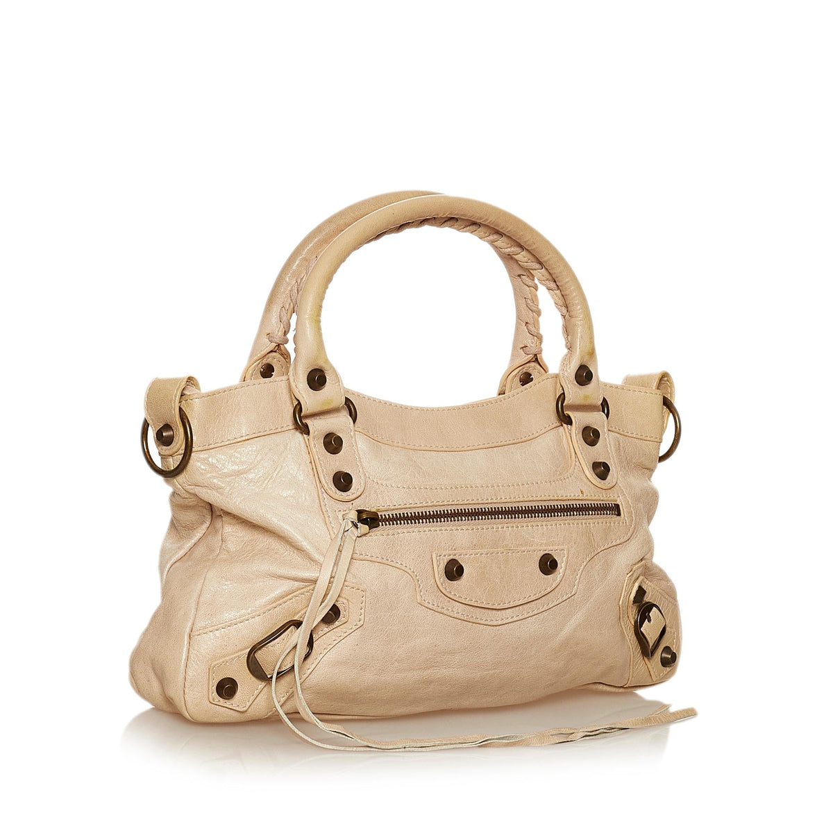 Balenciaga Motocross Classic City Lambskin Leather Satchel 29309 side view