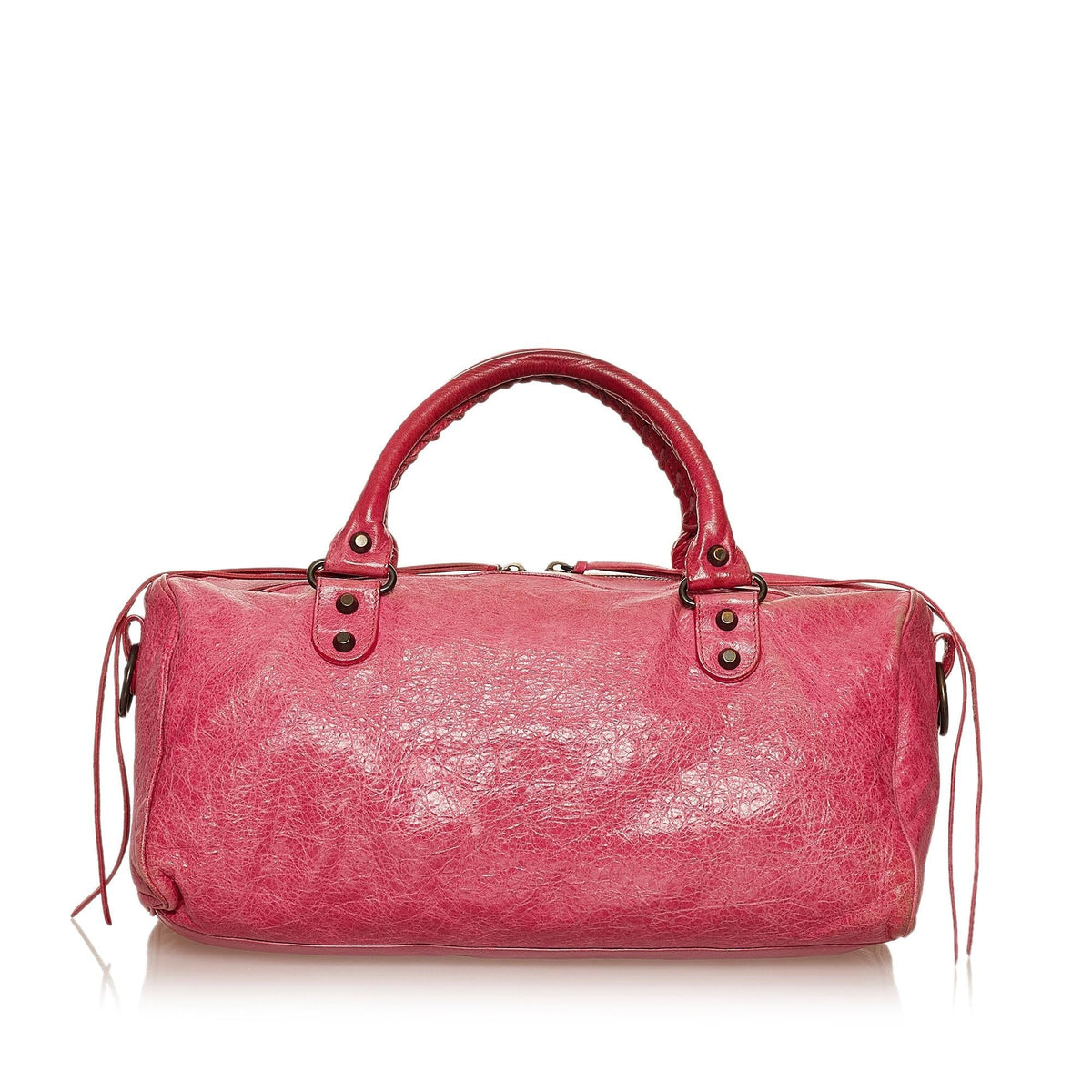 Balenciaga Motocross Classic City Lambskin Leather Satchel 29314 angle view
