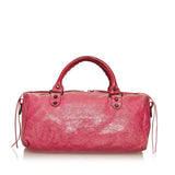 Balenciaga Motocross Classic City Lambskin Leather Satchel 29314 angle view