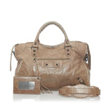 Balenciaga Motocross Classic City Lambskin Leather Satchel 33532 interior view