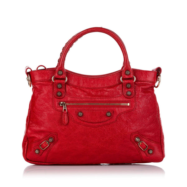 Balenciaga Motocross Classic City Leather Satchel | Designer Leather Handbag