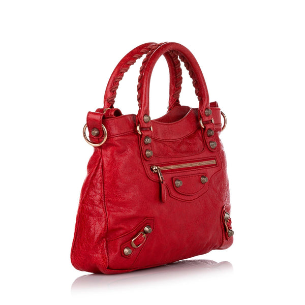 Balenciaga Motocross Classic City Leather Satchel | Designer Leather Handbag