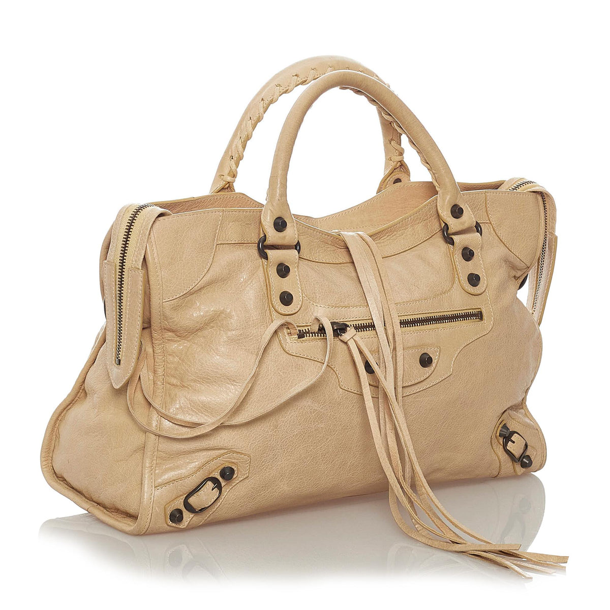 Balenciaga Motocross Classic City Leather Satchel 28235 | Authentic Pre-Owned side view