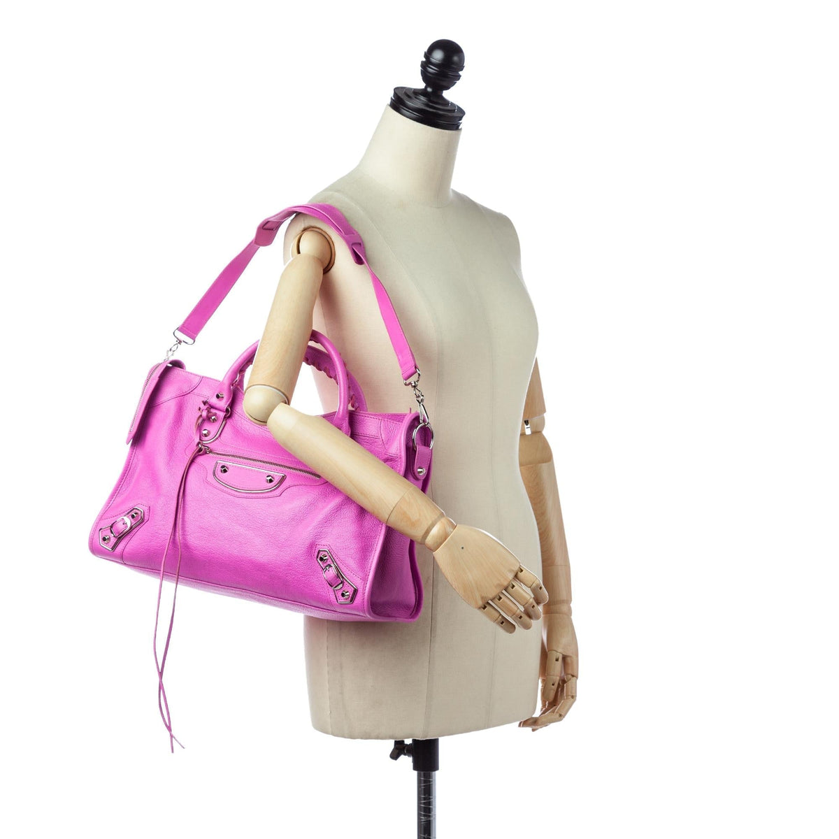 Balenciaga Motocross Classic City Leather Satchel 29032 | Authentic Pre-Owned detail view