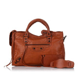 Balenciaga Motocross Classic City Leather Satchel 29289 | Authentic Pre-Owned interior view