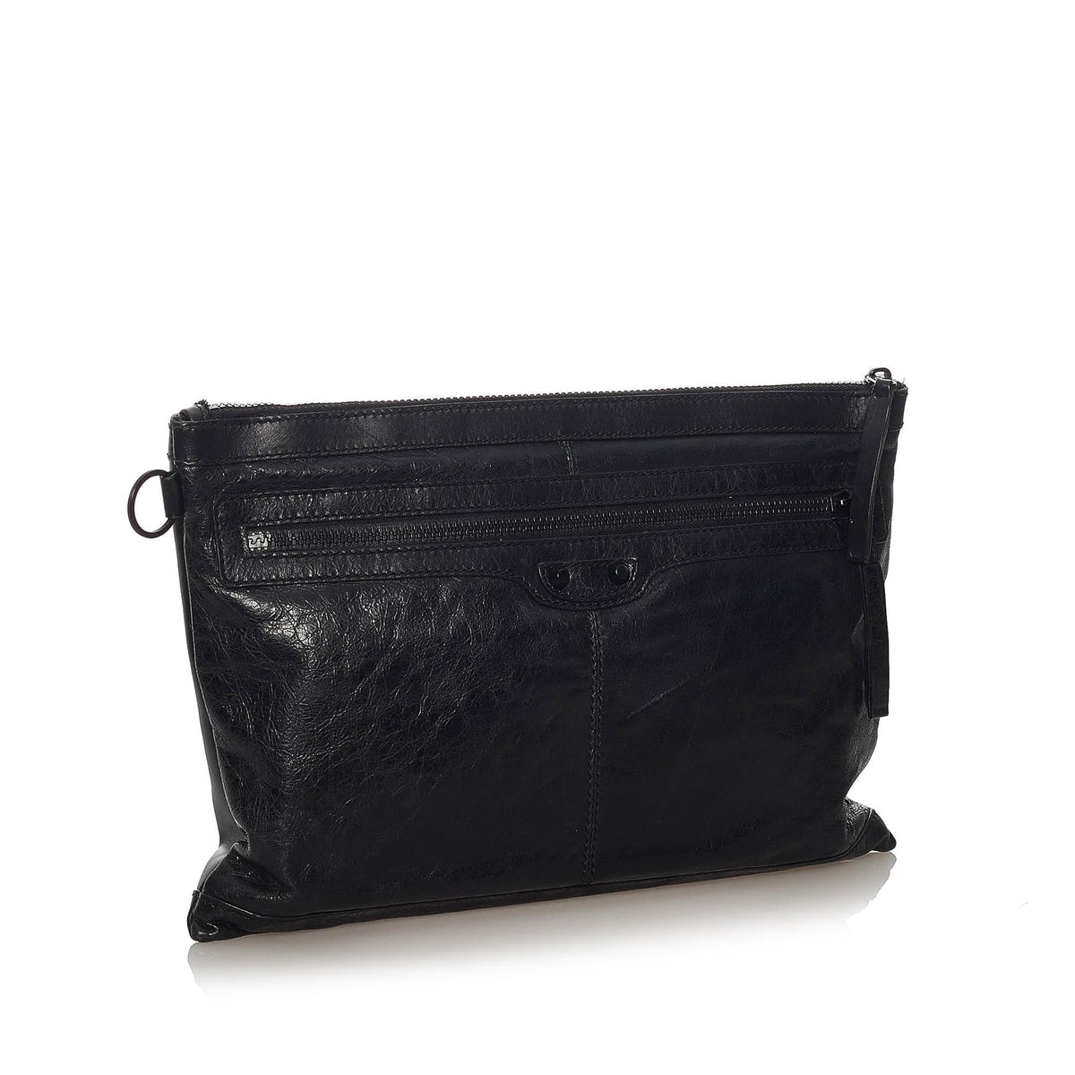 Balenciaga Motocross Classic Clip Clutch Bag 28184 | Authentic Pre-Owned side view