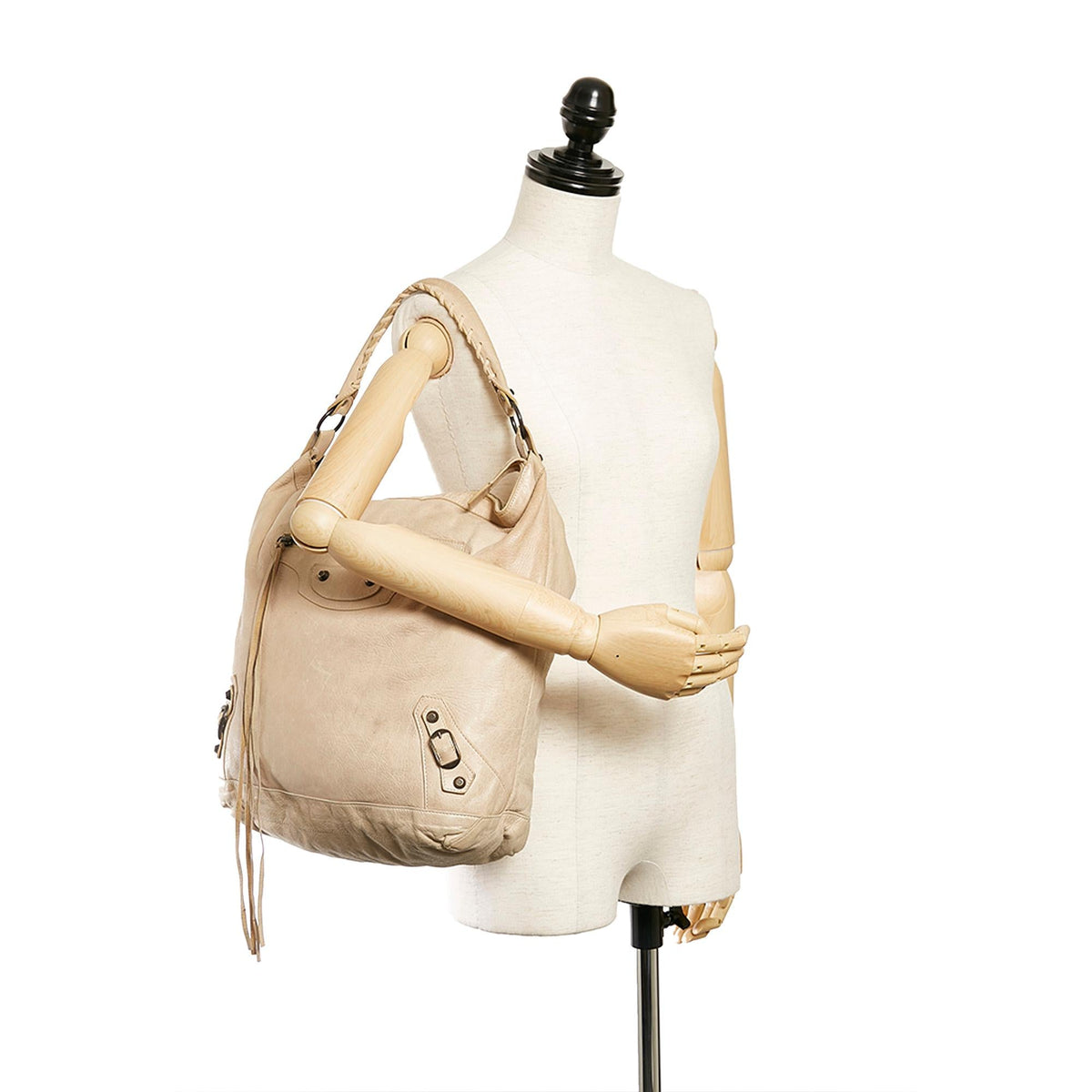 Balenciaga Motocross Classic Day Leather Shoulder Bag 27653 back view