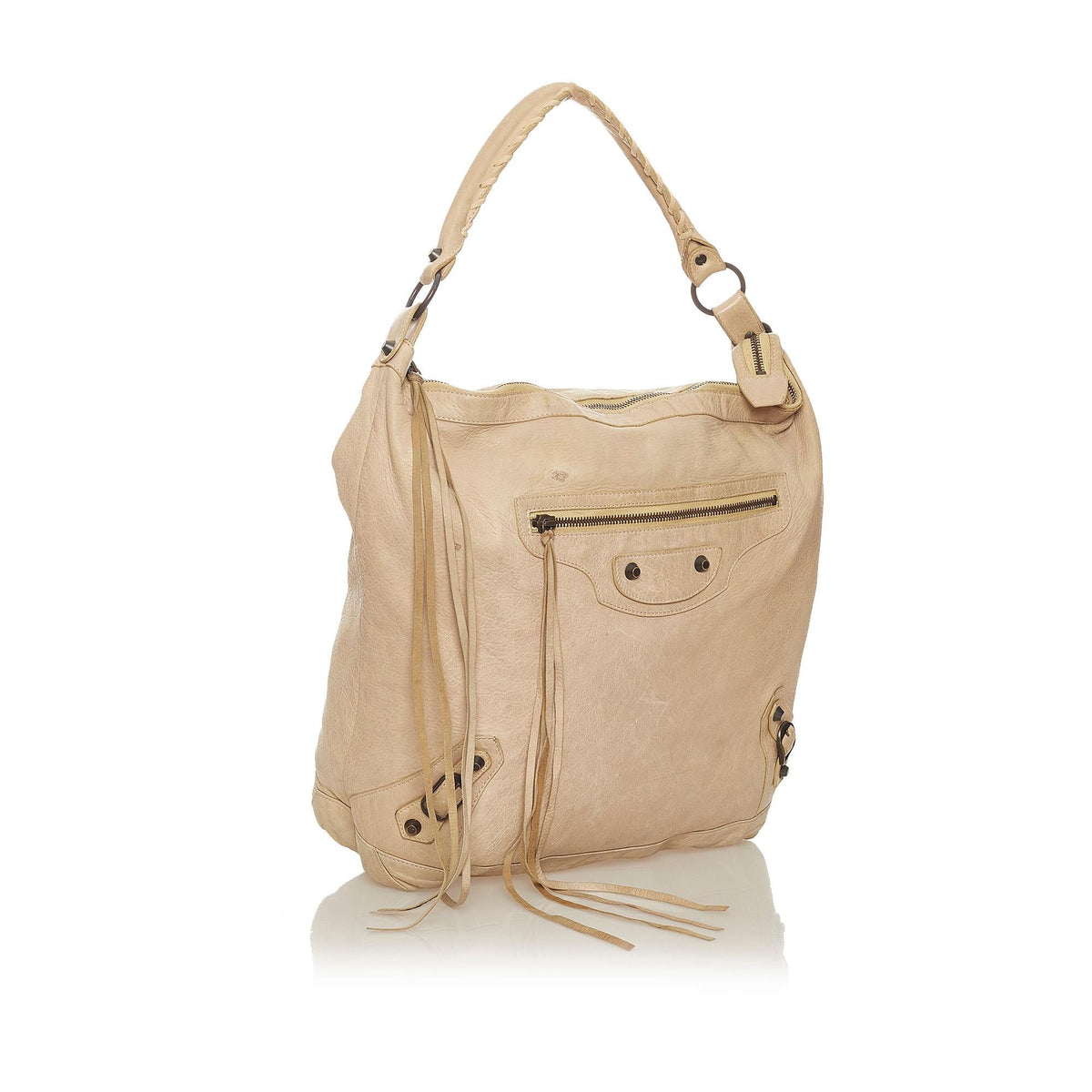 Balenciaga Motocross Classic Day Leather Shoulder Bag 27653 side view