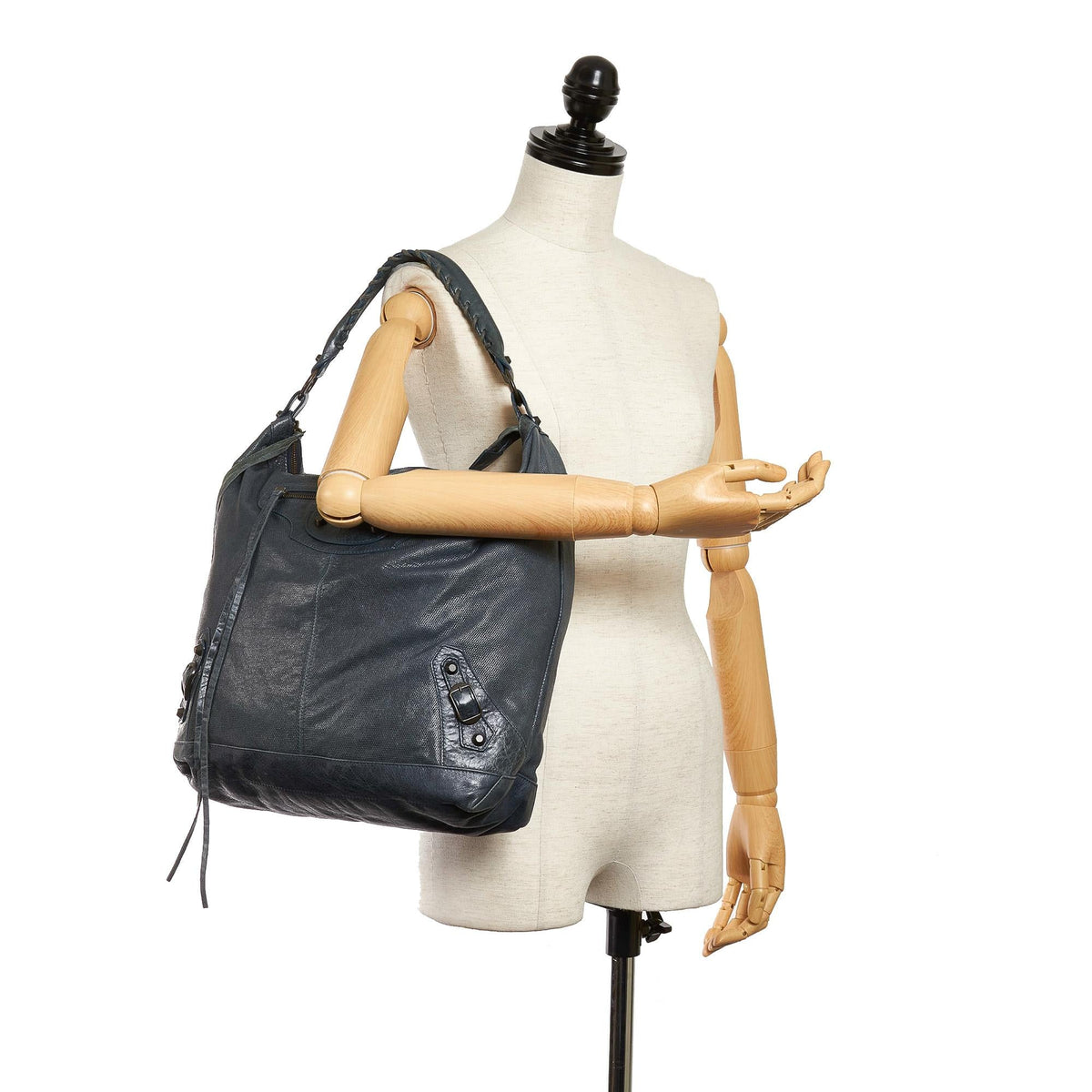 Balenciaga Motocross Classic Day Leather Shoulder Bag 29740 interior view