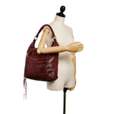 Balenciaga Motocross Classic Day Leather Shoulder Bag 30371 side view