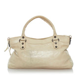 Balenciaga Motocross Classic First Lambskin Leather Satchel 30598 angle view