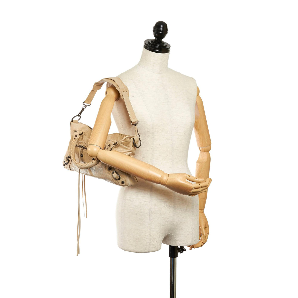 Balenciaga Motocross Classic First Lambskin Leather Satchel 30598 interior view