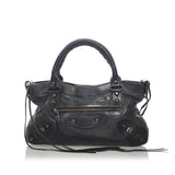 Balenciaga Motocross Classic First Lambskin Leather Satchel 32814