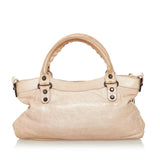 Balenciaga Motocross Classic First Lambskin Leather Satchel 33550 angle view