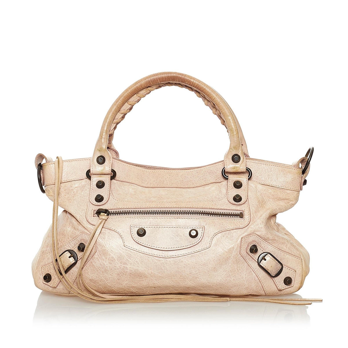 Balenciaga Motocross Classic First Lambskin Leather Satchel 33550
