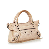 Balenciaga Motocross Classic First Lambskin Leather Satchel 33550 side view