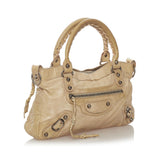 Balenciaga Motocross Classic First Lambskin Leather Satchel 34047 side view