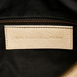 Balenciaga Motocross Classic First Woven Leather Satchel detail view