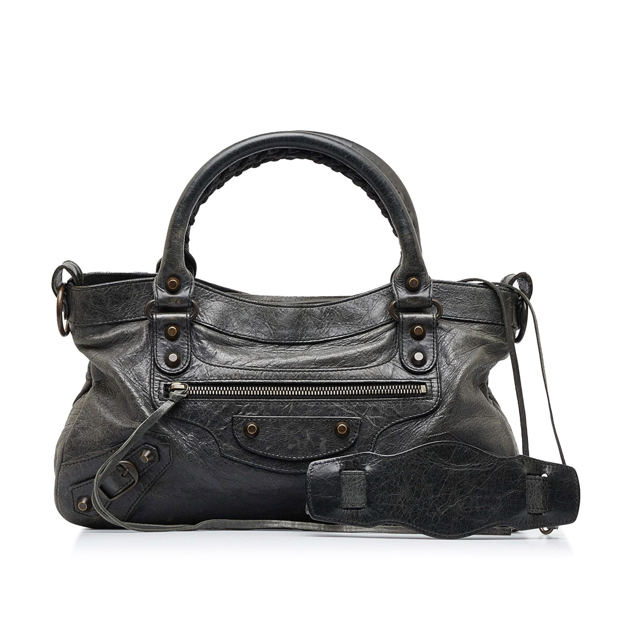 Balenciaga Motocross Classic First Handbag XTigGV | Authentic Pre-Owned interior view