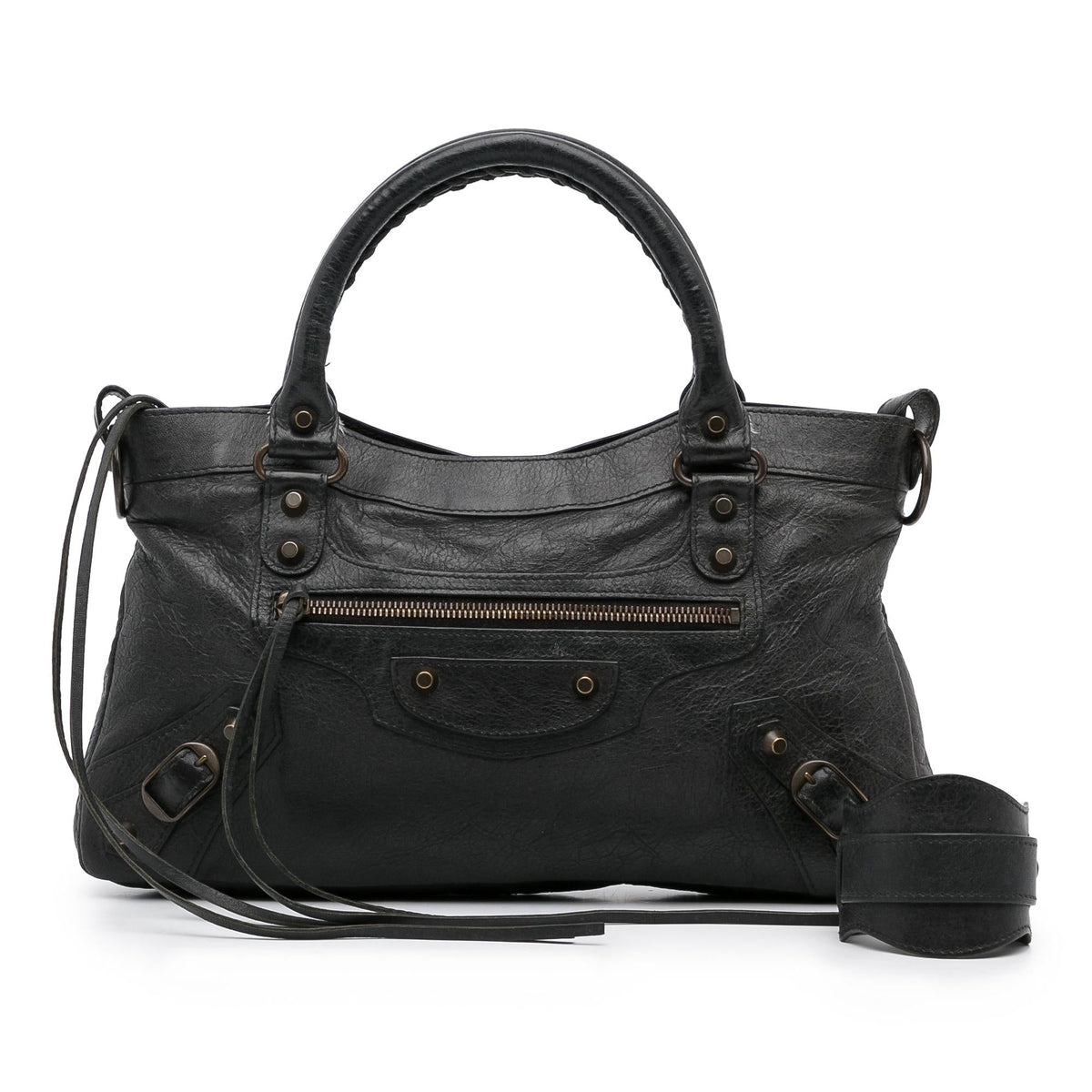 Balenciaga Motocross Classic First Handbag tI6mCn | Authentic Pre-Owned interior view