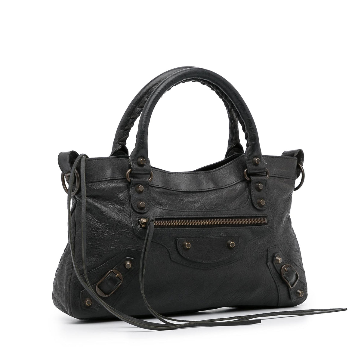Balenciaga Motocross Classic First Handbag tI6mCn | Authentic Pre-Owned side view