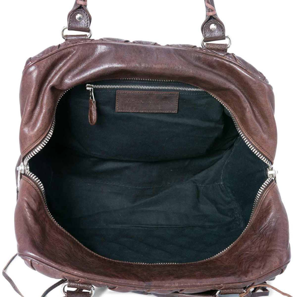 Balenciaga authentic luxury handbag Brown leather craftsmanship