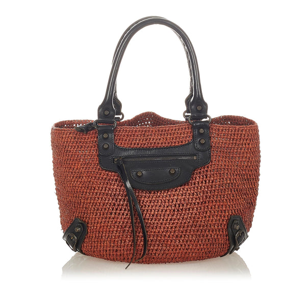 Balenciaga Motocross Classic Panier Basket Bag — Woven Luxury Basket Bag