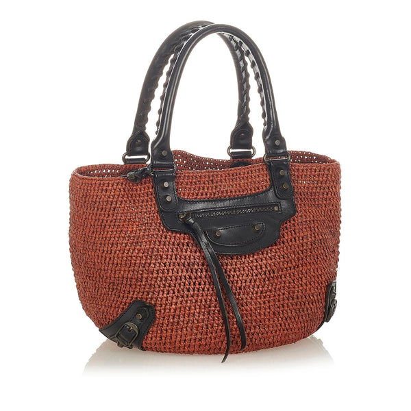 Balenciaga Motocross Classic Panier Basket Bag — Woven Luxury Basket Bag