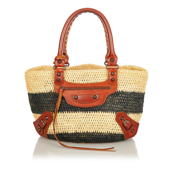 Balenciaga Motocross Classic Panier Basket Bag — Woven Luxury Basket Bag