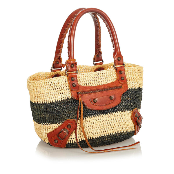 Balenciaga Motocross Classic Panier Basket Bag — Woven Luxury Basket Bag