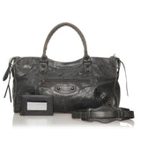 Balenciaga Motocross Classic Part Time Lambskin Leather Satchel 27855 interior view