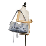 Balenciaga Motocross Classic Part Time Lambskin Leather Satchel 30377 side view