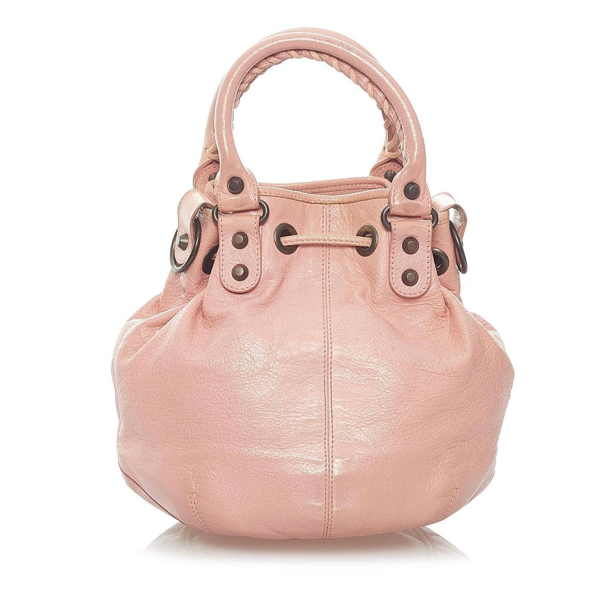 Balenciaga Motocross Classic Pompon Bucket Bag | Authentic Pre-Owned angle view