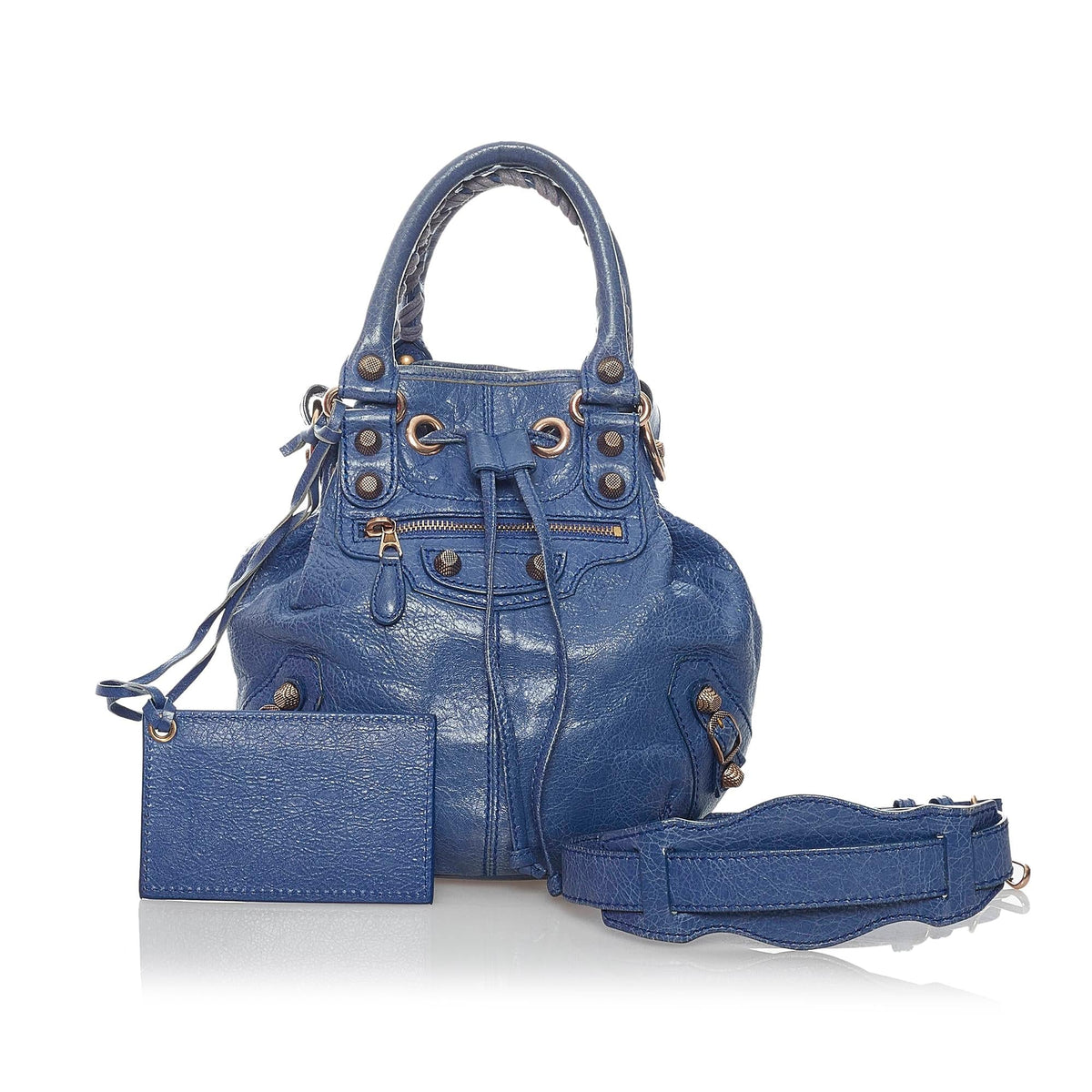 Balenciaga Motocross Classic Pompon Satchel | Authentic Pre-Owned interior view
