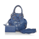 Balenciaga Motocross Classic Pompon Satchel | Authentic Pre-Owned interior view