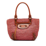 Balenciaga Motocross Classic Raffia Panier Handbag DkYaYu | Authentic Pre-Owned