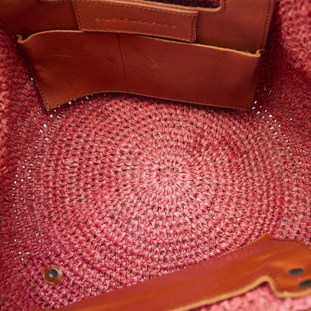 Balenciaga Motocross Classic Raffia Panier Handbag DkYaYu | Authentic Pre-Owned detail view