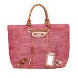 Balenciaga Motocross Classic Raffia Tote | Authentic Pre-Owned