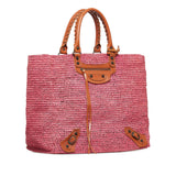Balenciaga Motocross Classic Raffia Tote | Authentic Pre-Owned side view
