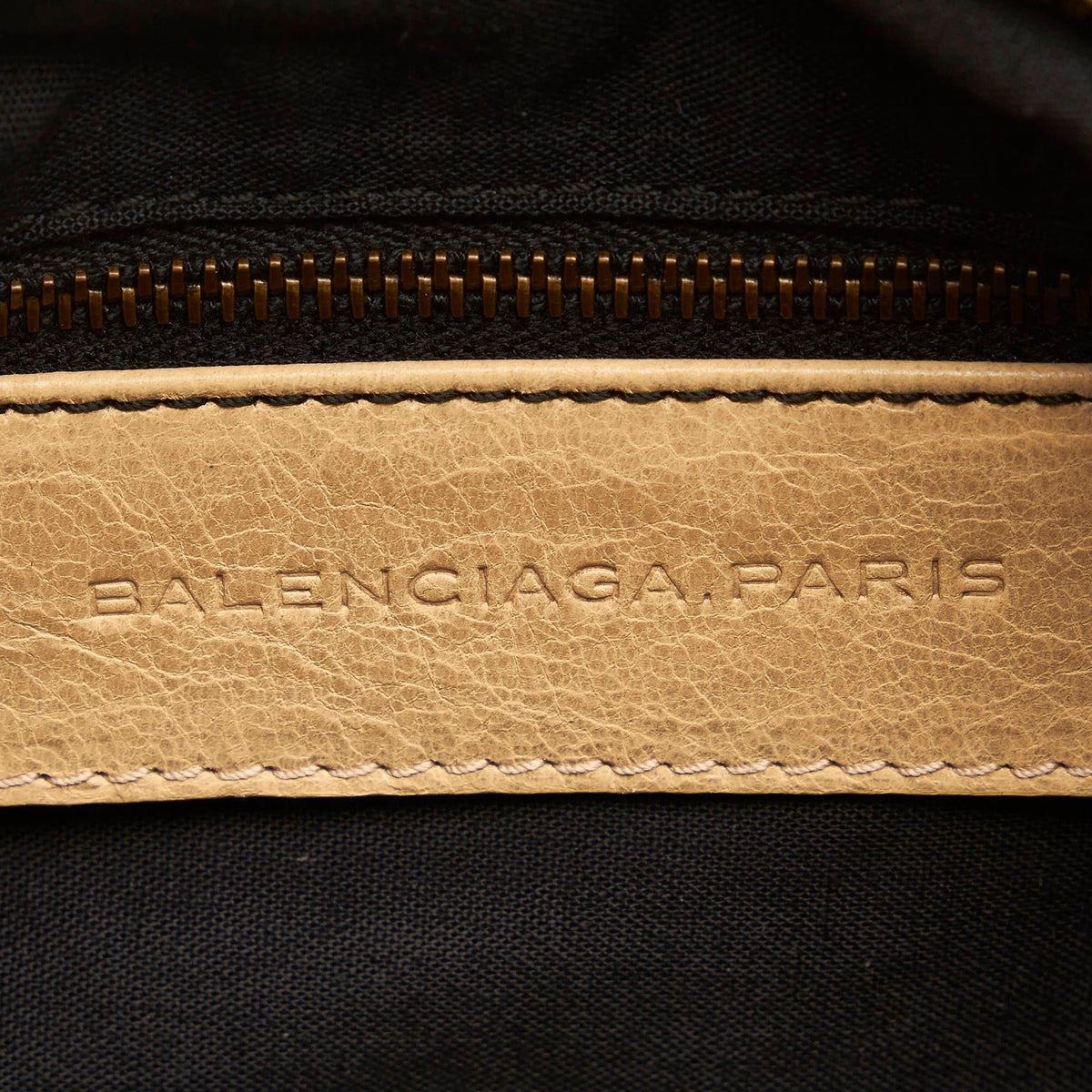 Balenciaga Motocross Classic Town Lambskin Leather Satchel hardware detail