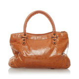 Balenciaga Motocross Classic Town Leather Handbag | Authentic Pre-Owned angle view
