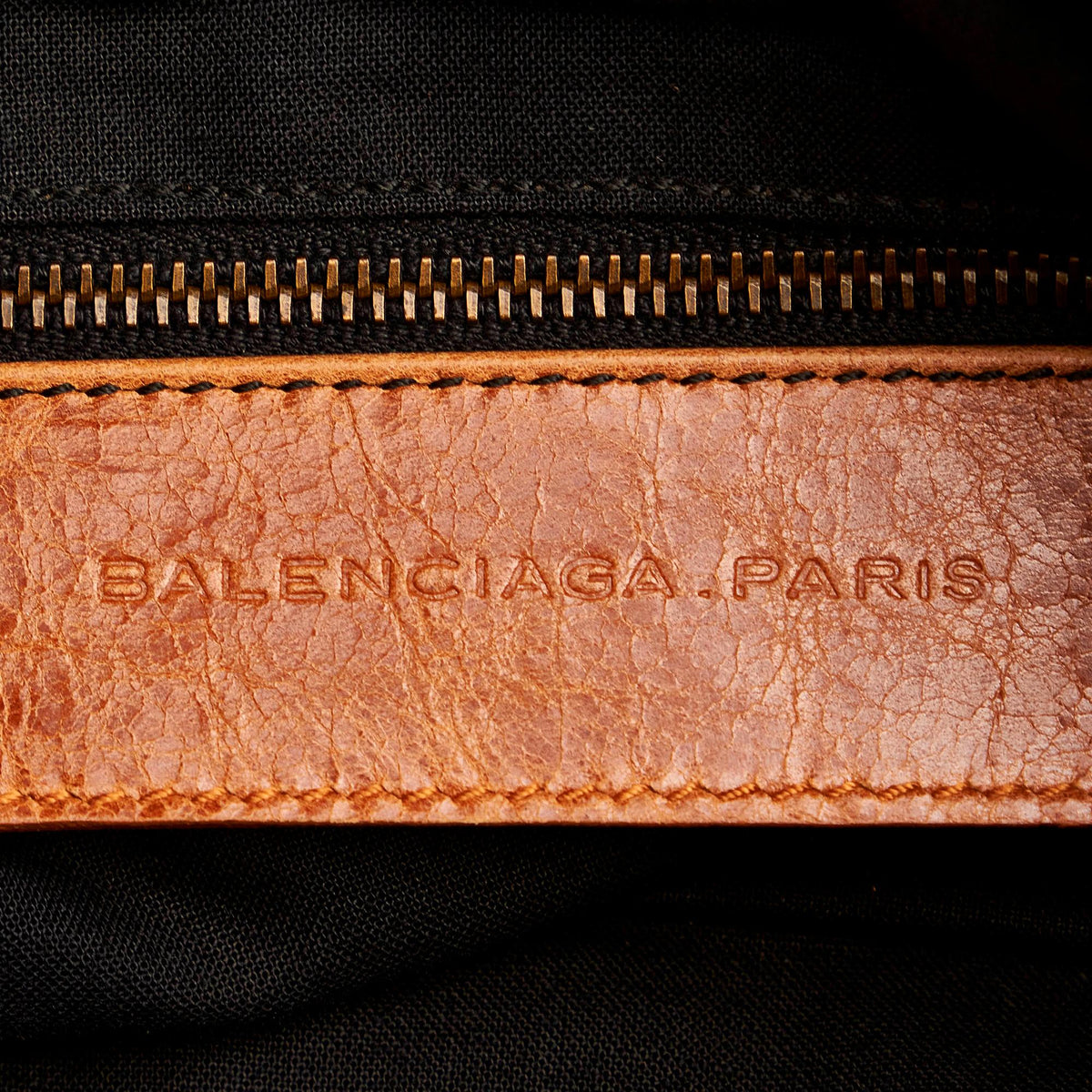 Balenciaga Motocross Classic Town Leather Handbag | Authentic Pre-Owned hardware detail