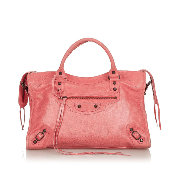 Balenciaga Motocross Classic Town Leather Satchel | Designer Luxury Handbag