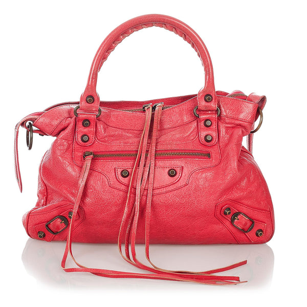 Balenciaga Motocross Classic Town Leather Satchel | Designer Luxury Handbag