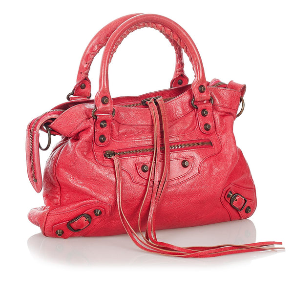 Balenciaga Motocross Classic Town Leather Satchel | Designer Luxury Handbag