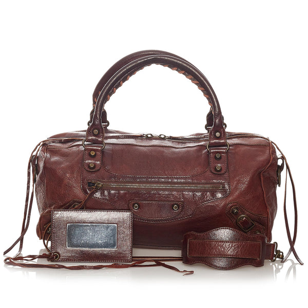 Balenciaga Motocross Classic Twiggy Leather Satchel | Designer Luxury Handbag