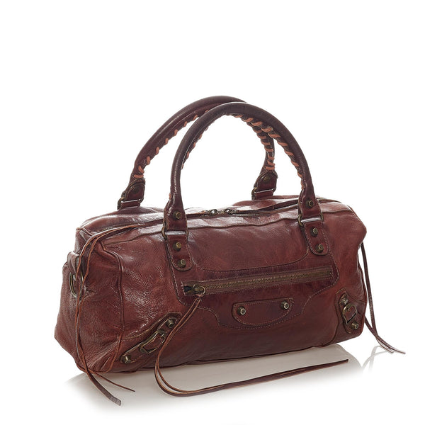 Balenciaga Motocross Classic Twiggy Leather Satchel | Designer Luxury Handbag