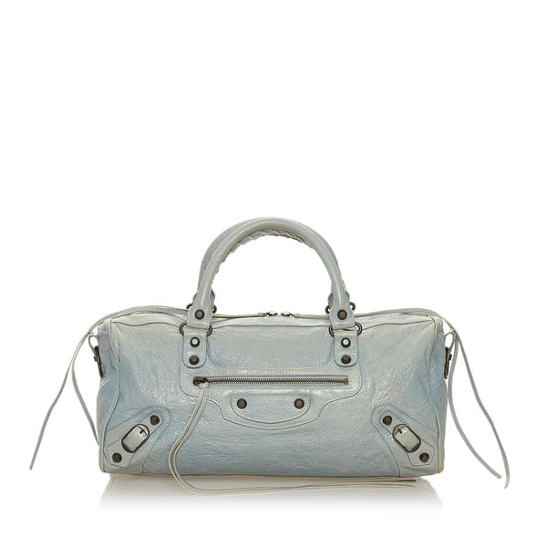 Balenciaga Motocross Classic Twiggy Leather Satchel | Designer Luxury Handbag